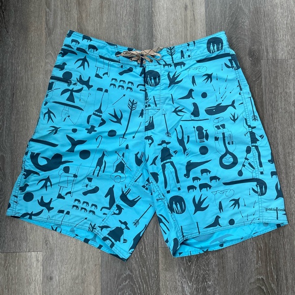 Patagonia Other - Patagonia Men’s Blue Patterned Wavefarer Swim Board Shorts